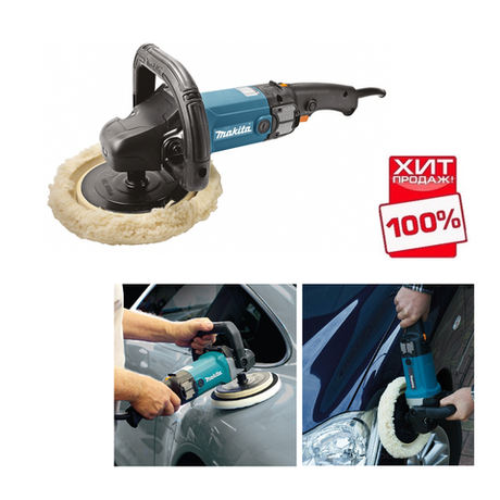 ХИТ! Угловая шлифмашина УШМ, Полировальная электрическая (сетевая) Makita 9237 CB 220В 1,2 кВт, диск 180 мм, для медленной финишной полировки 9237CB