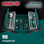 Новинка! Универсальный набор инструмента 99 предмета KRAFTOOL GRAND-99 1/2″+1/4″, для слесарно - монтажных, ремонтных работ в кейсе 27978-H99
