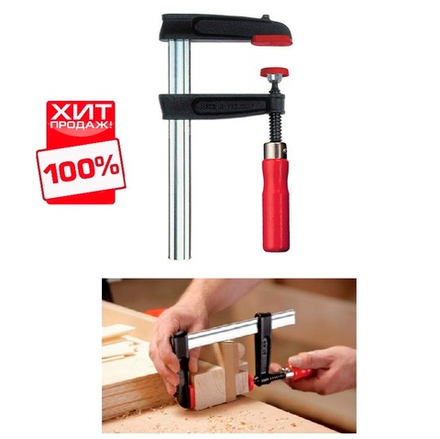ХИТ! Струбцина из ковкого чугуна TPN с надежной деревянной ручкой BESSEY BE-TPN20B6BE