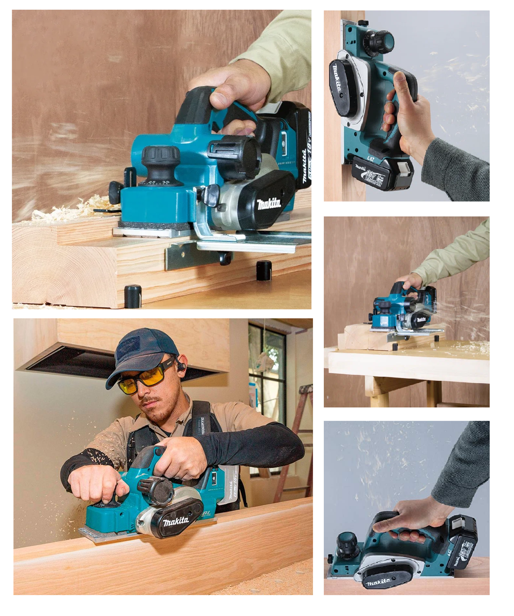 Новинка! Аккумуляторный рубанок Makita LXT 18 В, ширина обработки 82 мм, глубина 3 мм, Мах глубина выборки четверти 25 мм DKP181Z