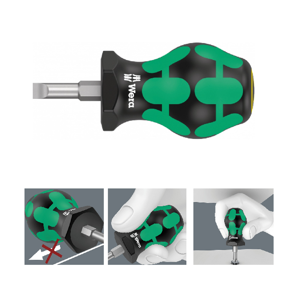 Новинка! Отвертка короткая для карбюраторов WERA 335 Stubby, 1.0 x 5.5 x 79 мм WE-008842