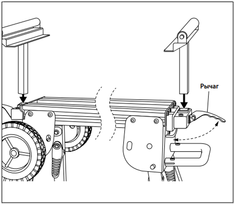 Новинка! Стол складной для торцовочных пил KRAFTOOL MSA-1200 U (1120-2650) х 765 х 970 мм, роликовые опоры, регулировка по высоте, складные ножки, с ручкой и колесами 38782-2