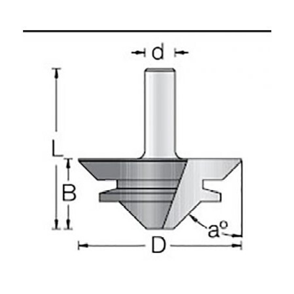 Фреза Dimar сращивание 90 и 180 гр D 44,5 x 20 хвостовик 12 MOQ_S 1490069