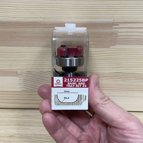 Новинка! Фреза PROCUT для желобов и чаш усиленная Z3 R=4.9 D=32 x 10 x 60 S=12, верхний подшипник 215225BP