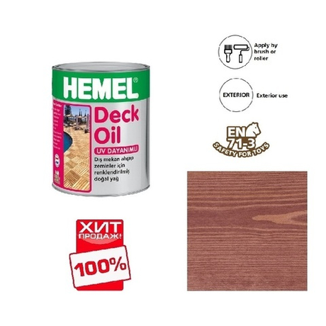 ХИТ! Масло для террас для наружного применения Deck Oil Красный сандал, 0,75 л 3116H HEMEL 311675