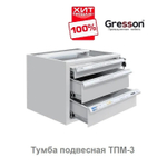 ХИТ! Тумба металлическая подвесная ТПМ 490 х 580 х 354, имеет 1 ящик: 45 х 400 х 505 мм, 2 ящика — 110 х 400 х 505 мм Gresson ТПМ-3