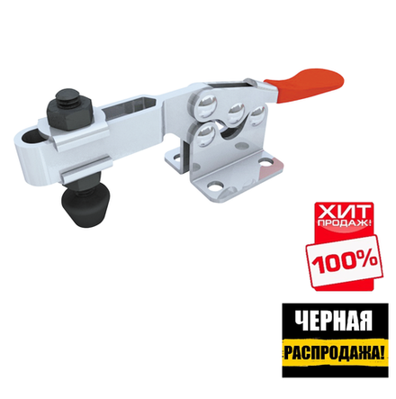 ЧЕРНАЯ РАСПРОДАЖА ХИТ! Зажим механический с горизонтальной ручкой GH-201-B, усилие 90 кг, база 25 мм Woodwork GH-201-B
