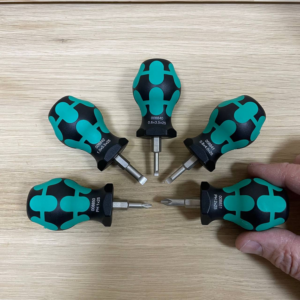 АКЦИЯ ЗИМА 2026! Набор коротких отверток 5 шт. WERA Stubby Set 1 SL3.5 / 4 / 5.5, PH1/2 x 25 мм WE-008870