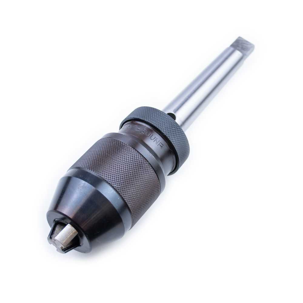 Новинка! Патрон сверлильный быстрозажимной Goldratio станочный 13 мм (1/2') КМ2 в сборе с оправкой (хвостовиком), конус Морзе КМ2 (B18) М00024987