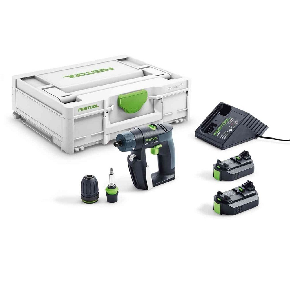 ХИТ! Аккумуляторная дрель - шуруповёрт FESTOOL CXS 10,8 В 2,6-Plus с 2 аккумуляторами и зарядкой 576092
