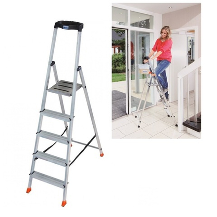 Свободностоящая стремянка 2К заглушки 5 ступеней  MONTO SAFETY Krause 128959