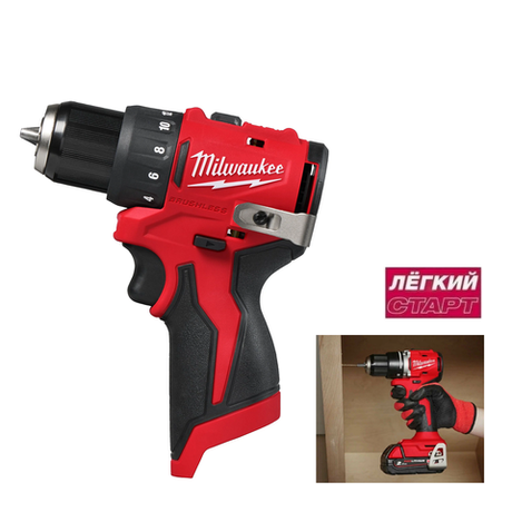 Легкий старт: Аккумуляторная Дрель - шуруповерт M12 BLDDRC-0 MILWAUKEE 4933499683