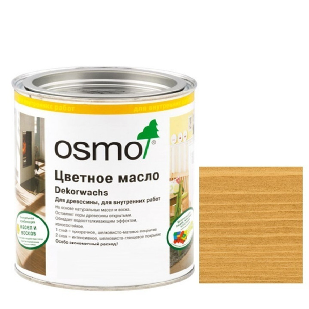 Новинка! Прозрачная краска на основе цветных масел и воска Osmo 3164 Дуб 0,18 л Dekorwachs Transparent для внутренних работ Osmo 10100099_1
