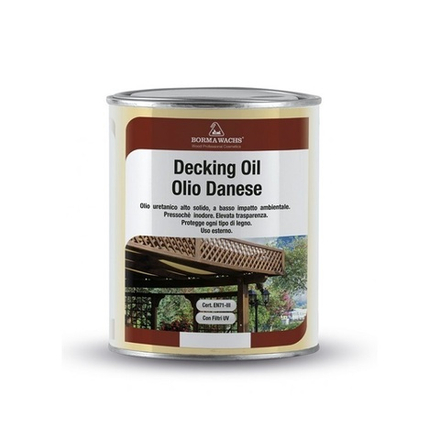 АКЦИЯ МАЙ 2025! Масло датское Decking Oil 1 л для террас цвет 632 Темный орех для наружных работ Borma 4971IL-DS632