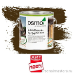 ХИТ! Непрозрачная краска для наружных работ Osmo 2606 коричневая 2,5 л Landhausfarbe Osmo-2606-2.5 11400012