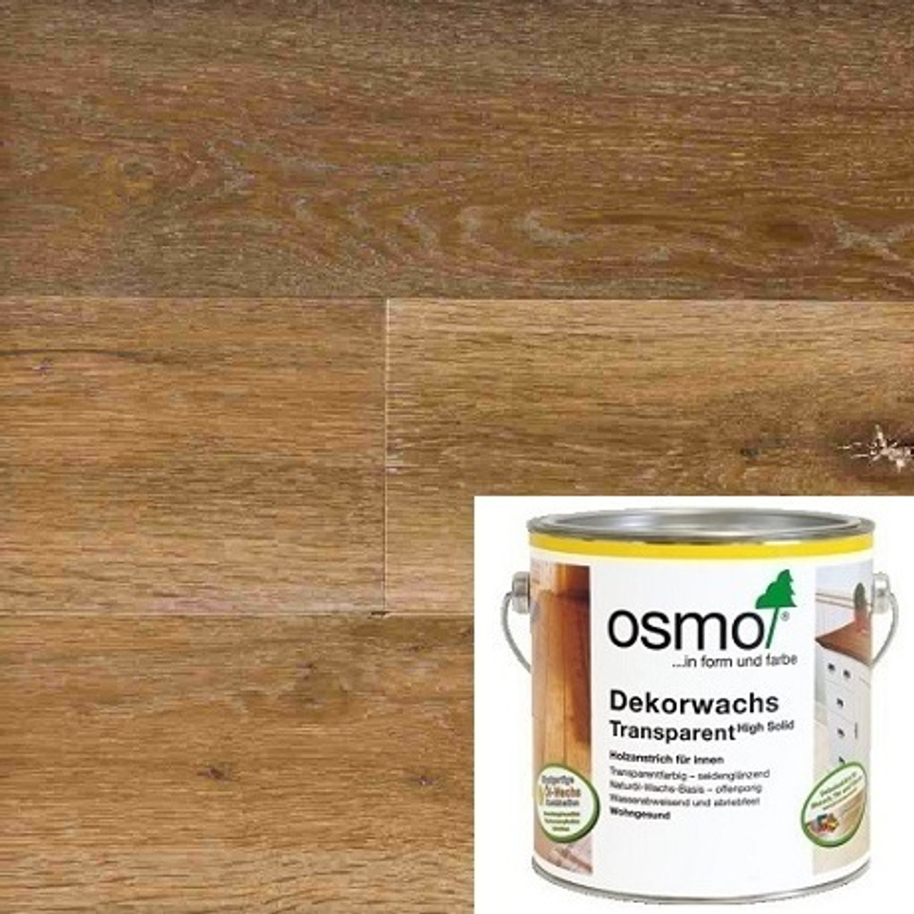 Прозрачная краска на основе цветных масел и воска Osmo 3164 Дуб 0,75 л Dekorwachs Transparent для внутренних работ Osmo-3164-0.75 10100032