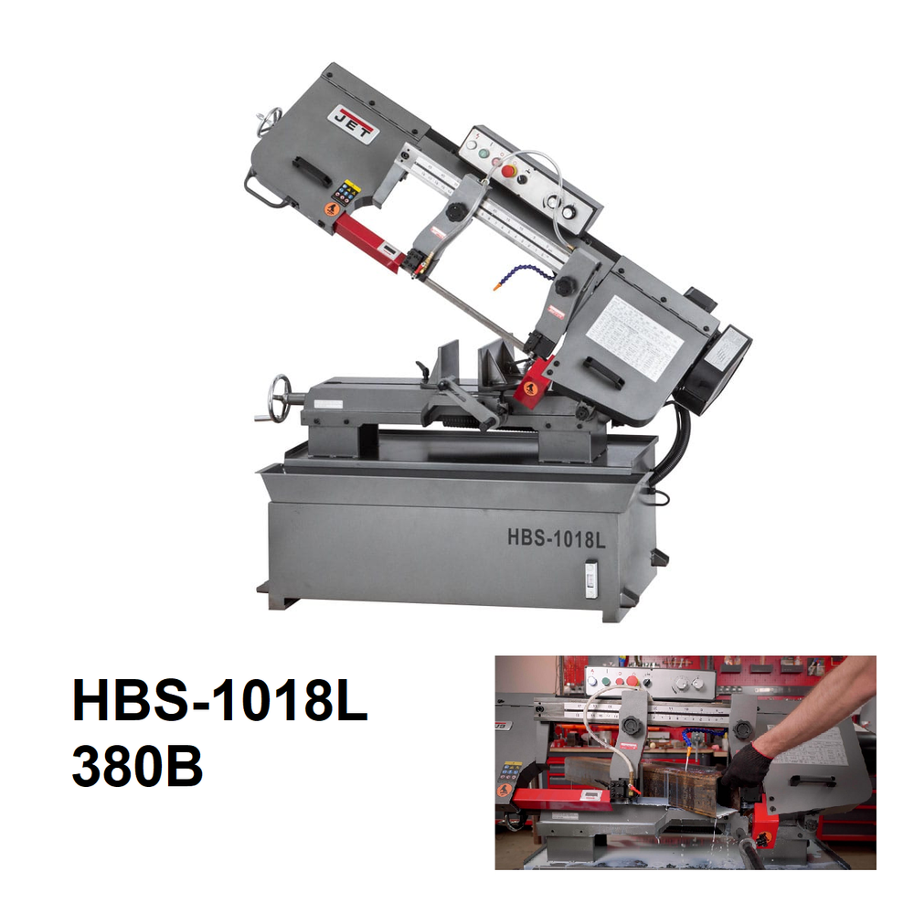 Новинка! Ленточнопильный станок профессиональный по металлу JET HBS-1018L 380В 1,5 кВт, для серийной обработки металлических заготовок JRM81018T
