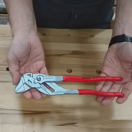 Клещи переставные Гаечный ключ 250 мм, зев 52 мм, хром, обливные ручки, SB KNIPEX KN-8603250SB