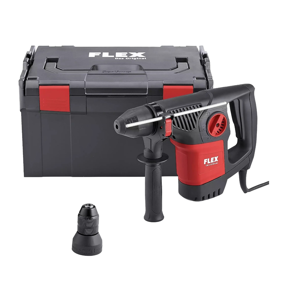 Новинка! Перфоратор комбинированный Flex CHE 4-32 R SDS-plus D - образной формы, 0,9 кВт с функцией зубильного молотка с высокой ударной энергией и малой вибрацией, в кейсе 468029