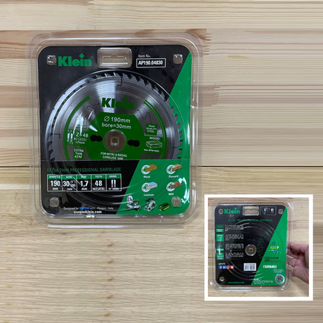 Новинка! Пильный диск тонкий Klein Professional AP 190 х 1,7 / 1,1 х 30 Z 48 WZ для резки дерева, мдф, фанеры, ламината AP190.04830