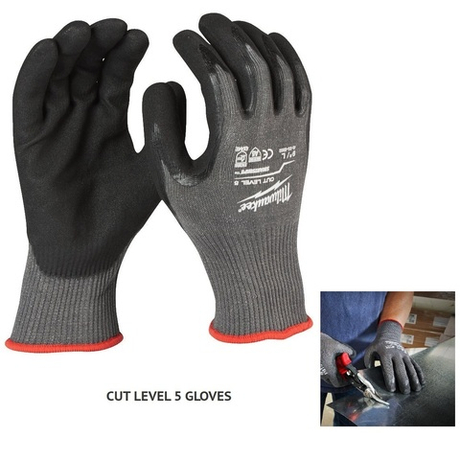 АКЦИЯ СИЗ! Перчатки 1 пара с защитой от порезов 5 уровень размер 8 / M CUT LEVEL 5 GLOVES MILWAUKEE 4932471424