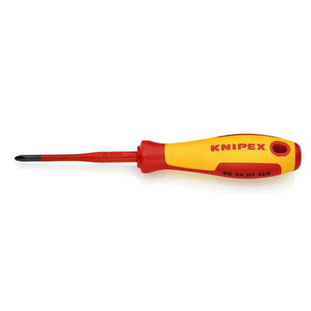 Отвёртка 187 мм с узким концом VDE PlusMinus Phillips PH/S 1 x 80 мм, диэлектрическая 98 24 01 SLS KNIPEX KN-982401SLS