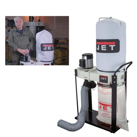 Вытяжная установка с автозапуском JET DC-900А улучшенная версия 220В 0,75 кВт, бак 55 л , расход 18,3 м.куб/мин, 1100 м.куб/ч JT1-236