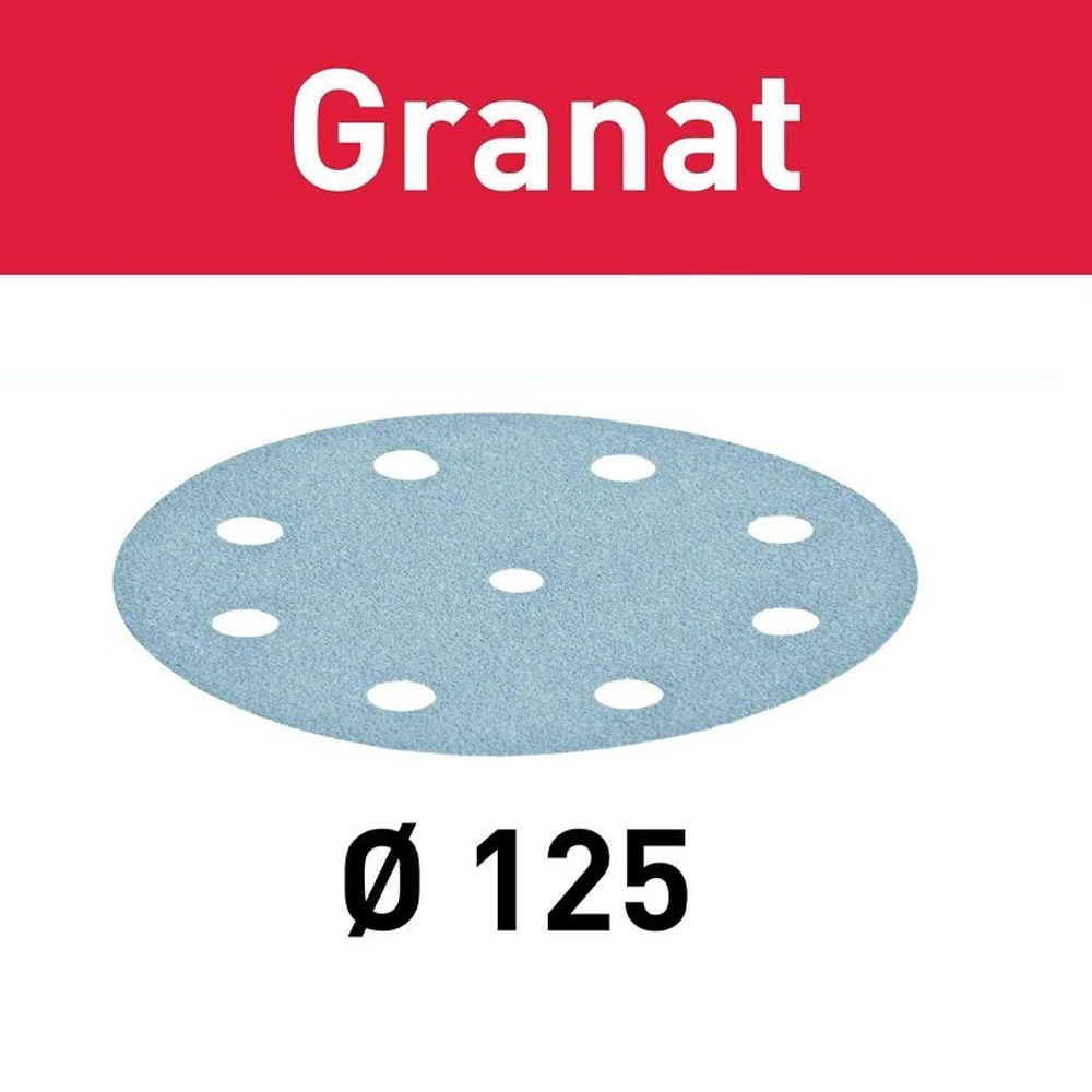 ХИТ! Комплект 100 шт Круги шлифовальные Granat STF D 125 / 8 P 120 GR/100 FESTOOL 497169