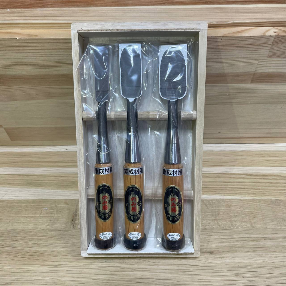 ХИТ! Комплект Стамески японские HSS (S1) 3 шт (15, 24, 30 мм) в боксе S1 Miki Tool М00012227