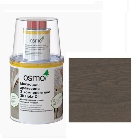 Профессиональное масло для древесины 2 - компонентное Osmo 6114 Графит прозрачное 1 л для паркета и деревянных полов 2K HOLZ-OL для внутренних работ Osmo-6114-1,0 13400434