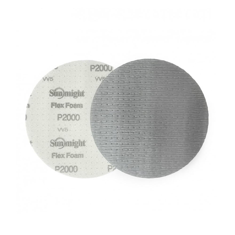Новинка! Шлифовальные круги 10 шт SUNMIGHT Flex Foam G330T 150 мм P 600, Универсальные Гибкие на вспененной основе, на липучке с мультипылеотводом 03718-10