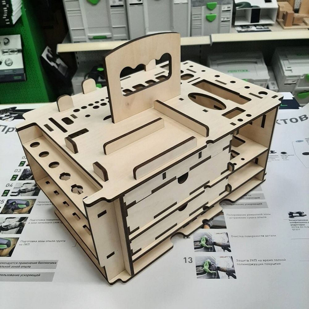 Вкладыш органайзер деревянный (подходит для систейнера Festool  SYS3 M 337) ArMa-18