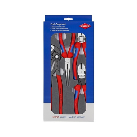 Набор инструментов Basic ШГИ 4 предмета.Плоскогубцы, Круглогубцы, Кусачки боковые, Сантехнические клещи Cobra KNIPEX KN-002001V15