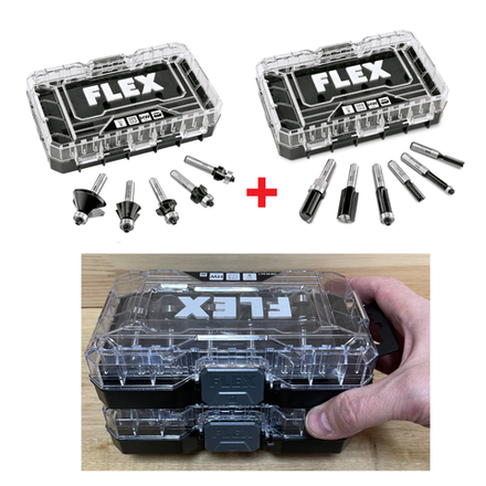 КОМПЛЕКТ Фрез Flex из 2 боксов: Кромочные фрезы 5 шт CER BIT SET1 532011 и Кромочные фрезы 6 шт. CER Bit Set2 STACK PACK 532012 N077-2AM