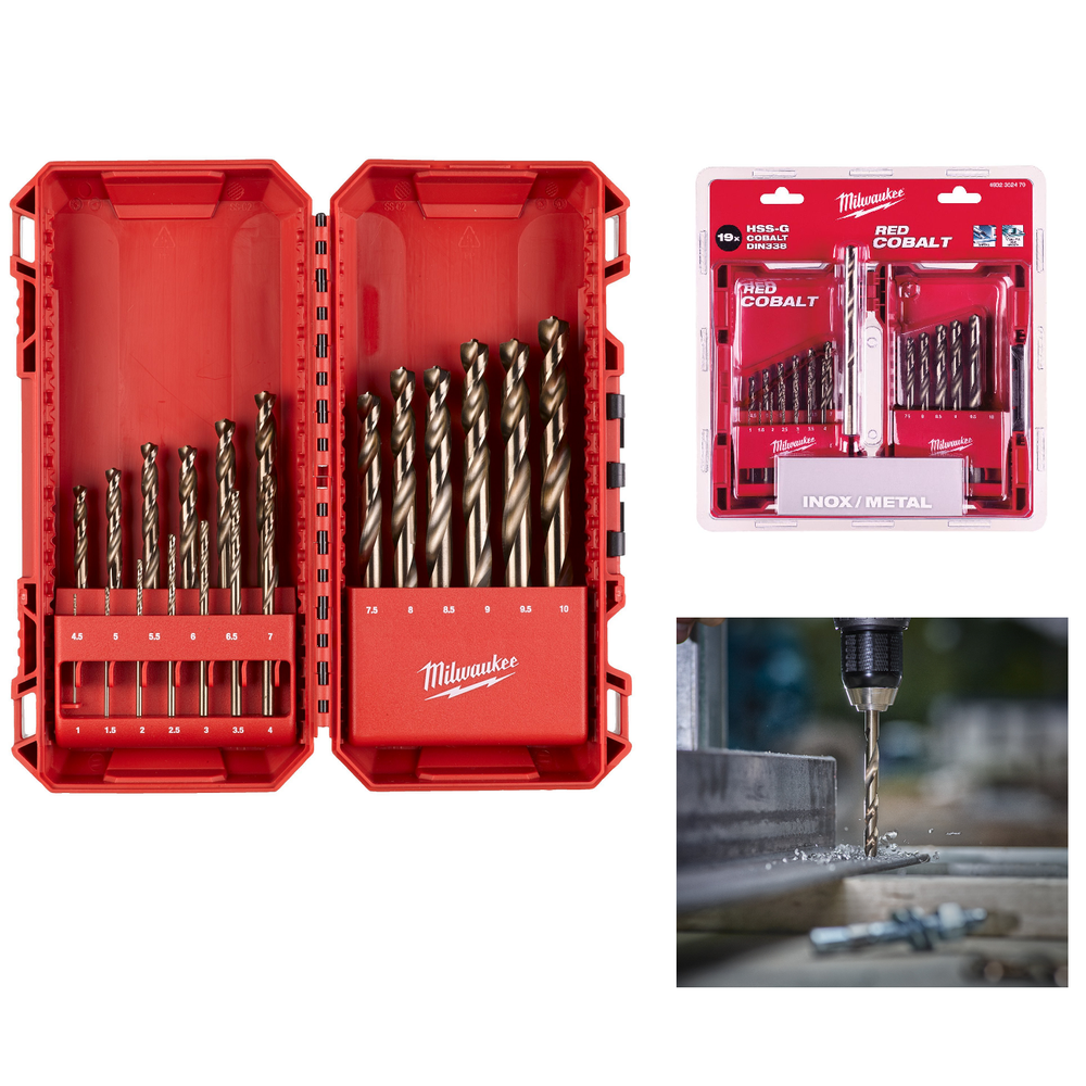 Новинка! Набор сверл по металлу 19 шт. MILWAUKEE HSS-Co 1-10 мм GEN III в кейсе 4932493867