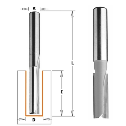 Фреза пазовая прямая D19,0 I38,0 S12,0 L82,5  PRO CMT 912.1938