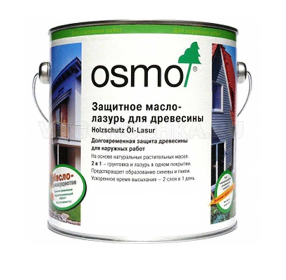 Защитное масло-лазурь для древесины для наружных работ OSMO 905 Патина 2,5 л Holzschutz Ol-Lasur Osmo-905-2,5 12100151