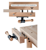 Новинка! Чешский верстак столярный деревянный 1490 х 650 х 850 мм столешница из массива бука 80 мм 2 тисков York 24 отверстий 20 мм под фиксаторы PINIE HeavyDuty1500D20