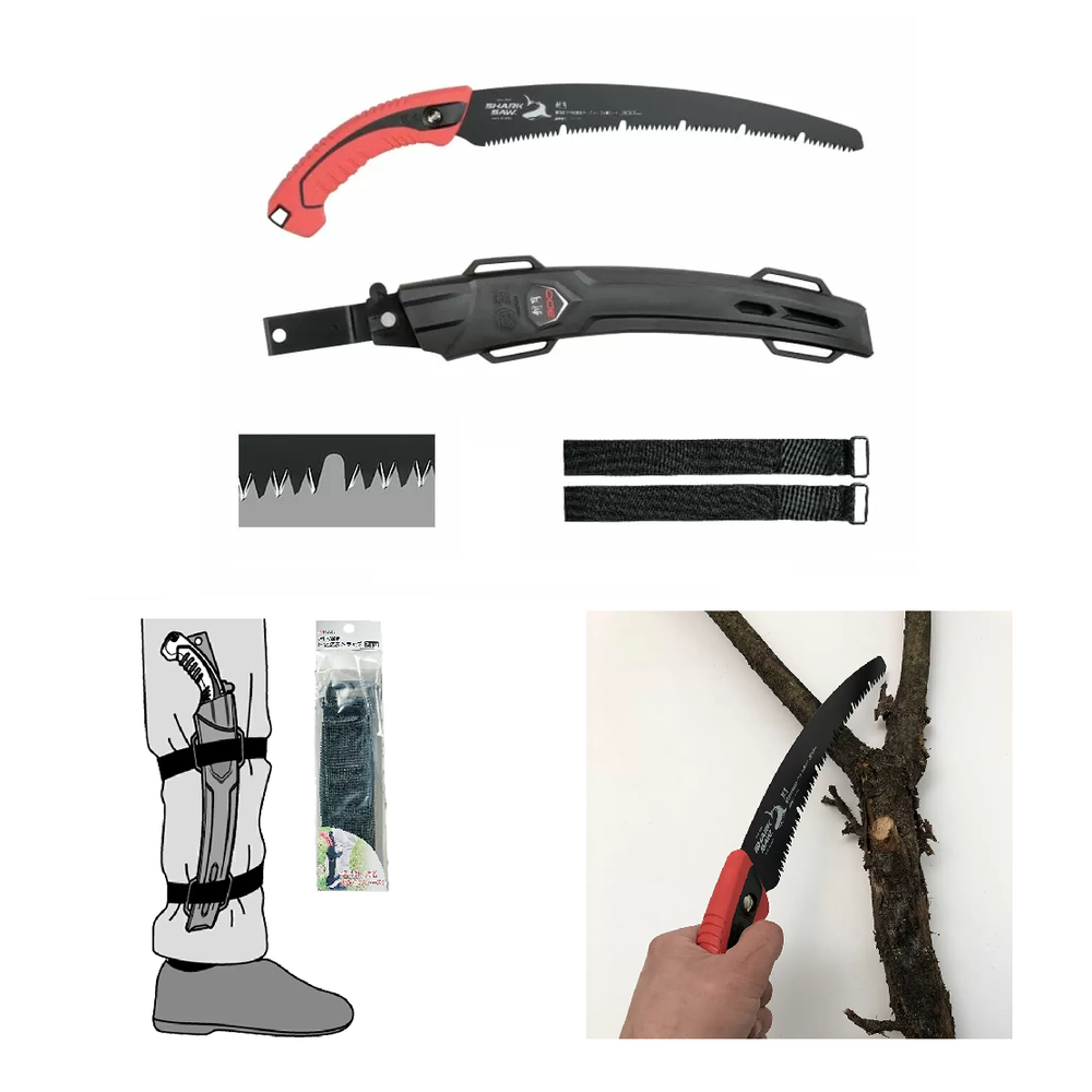 Новинка! Пила ручная садовая японская изогнутая гибридный зуб НОЖОВКА TAKAGI Sheath Pruning Saws Shark Saw 300 x 0,9 мм 7TPI с PTFE покрытием. Ножны в комплекте 107326