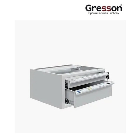 Тумба металлическая подвесная ТПМ 490 х 580 х 233 имеет 1 ящик: 45 х 400 х 505 мм, 1 ящик — 110 х 400 х 505 мм Gresson ТПМ-2