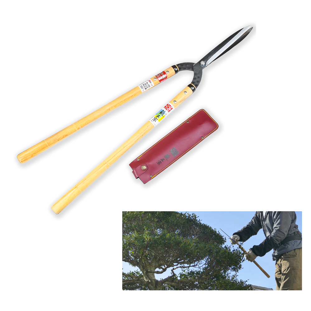 Новинка! Японские ножницы садовые для резки листьев (кусторез) Yoshioka Shirogami 195 мм / 705 мм, 105 модель, КРУПНЫЕ для живой изгороди и художественной стрижки деревьев М00021062