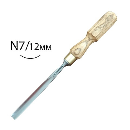 Резчицкая стамеска прямая N 7, 12 мм ПЕТРОГРАДЪ М00019113
