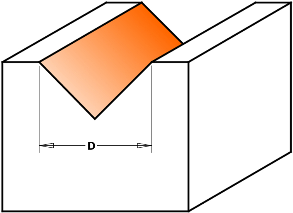 Фреза пазовая c углом 90 гр. монолитная S=8 D=6x8 CMT 915.060.11