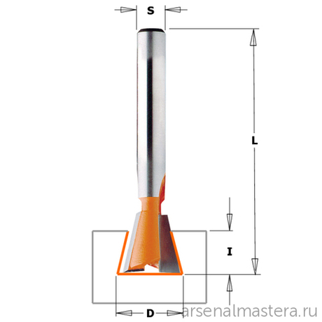 Фреза ласточкин хвост 14 гр. S8 D12,7 x 12,7 CMT 918.127.11