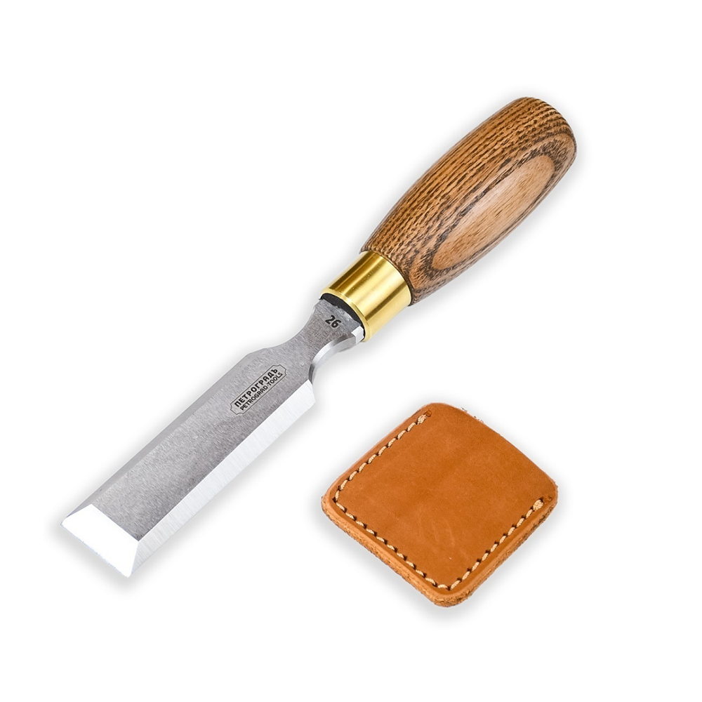 Набор стамесок ПЕТРОГРАДЪ серия НЕВА 4 шт: Стамеска 6 мм М00020572, 10 мм М00023136, 20 мм М00020574, 26 мм М00020575. Укороченный клинок Butt chisel N090-4AM