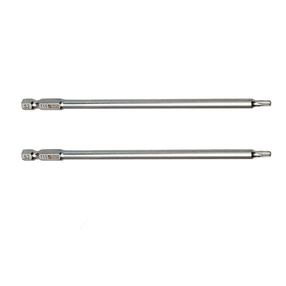Новинка! Набор бит 2 шт TORX-T15 №2 для саморезов, длина 150 мм WOODWORK TX15-150