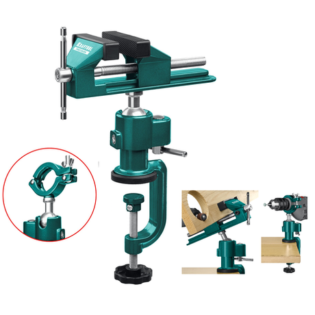 Новинка! Тиски шарнирно - поворотные KRAFTOOL Precision 75 мм, закрепление детали сложной формы под любым углом 32711-75