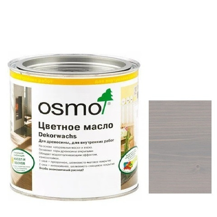 Новинка! Цветное масло прозрачное Osmo 3119 шелковисто-серое 0,22 л Dekorwachs Transparent Tone для внутренних работ Osmo 10100341_2