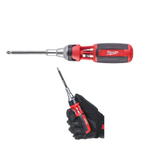 АКЦИЯ RED STRIKE -23%! Отвертка с трещоткой 9 в 1 PH1 / PH2 / PZ1 / PZ2 / T15 / T20 / SL 5.5 MILWAUKEE 4932471598