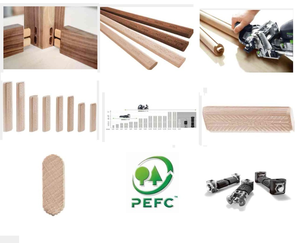 ХИТ! Комплект Festool DOMINO для DF 500 : вставные шипы и фрезы DS 4/5/6/8/10 1060 BU Бук в систейнере 576794